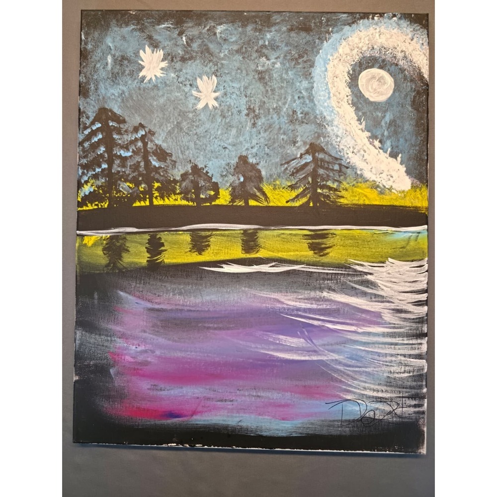 Original Acrylic Landscape Painting on Canvas 20x16 Signed Textured Art